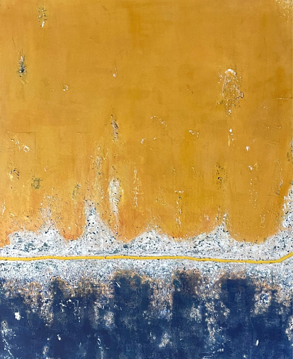Untitled Blue & Gold by Laura Mitsu, Image 1.
