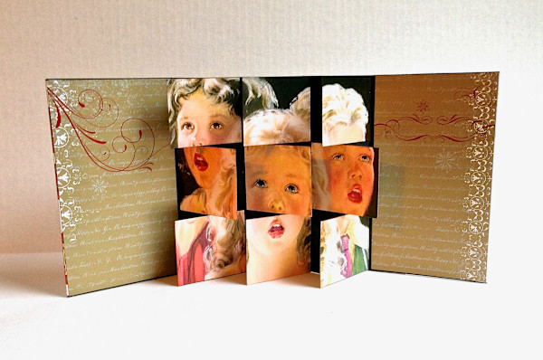 Caroling Flag Christmas Card by Janet Hickey, Image 2.