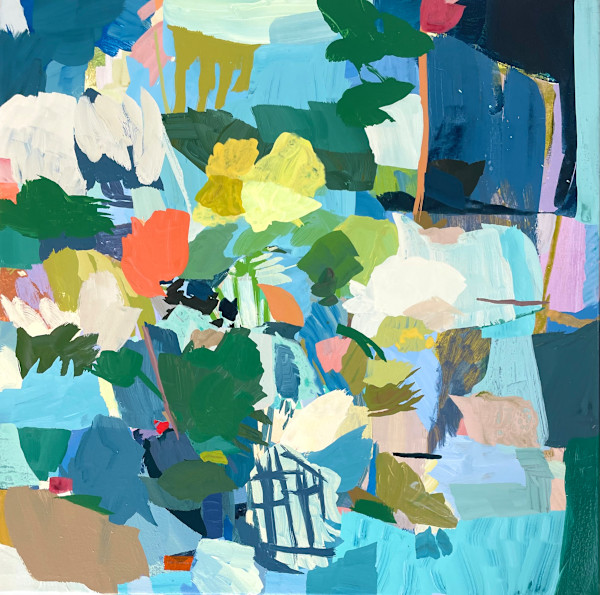 Let's Use the Blue Vase for These Tulips by Gretchen Warsen, Image 1.