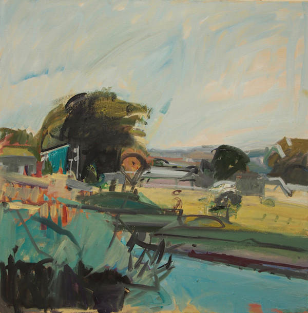 Summer Marsh with Buildings by Betsy Kendall, Image 1.