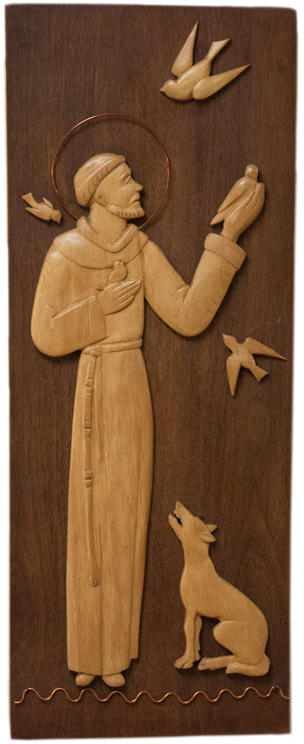 Bas-Relief of St. Francis by Gervina Schilling, FSPA