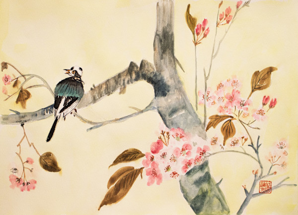 Tree Blossoms and Bird by Marda Tsai, FSPA