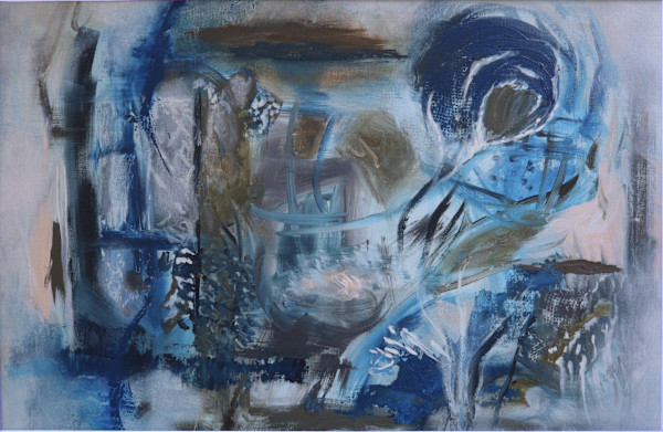 Unbalanced in Blue Giclee Print on Art Paper by Karin Faris Hills, Image 1.
