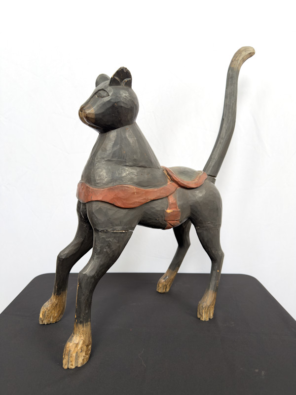 Black wood cat