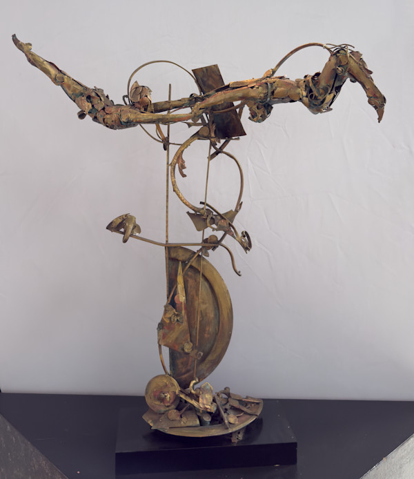 Metal acrobats sculpture