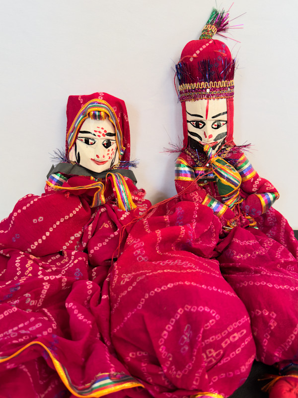 Red paired puppets from India (A&B)