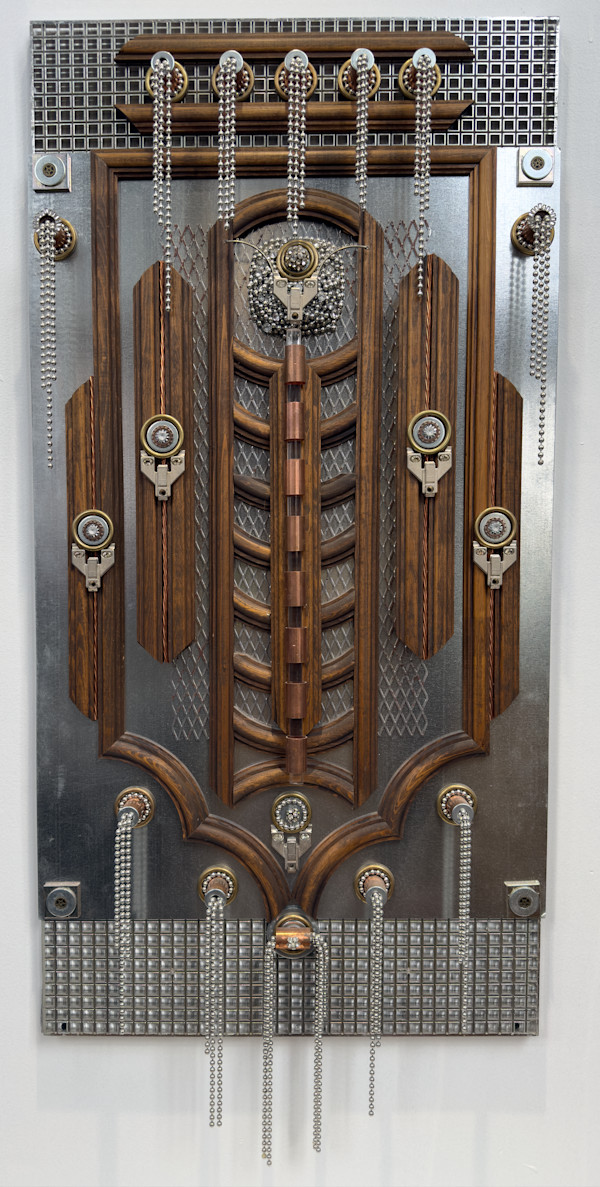 Wood and metal hanging piece (steampunk)