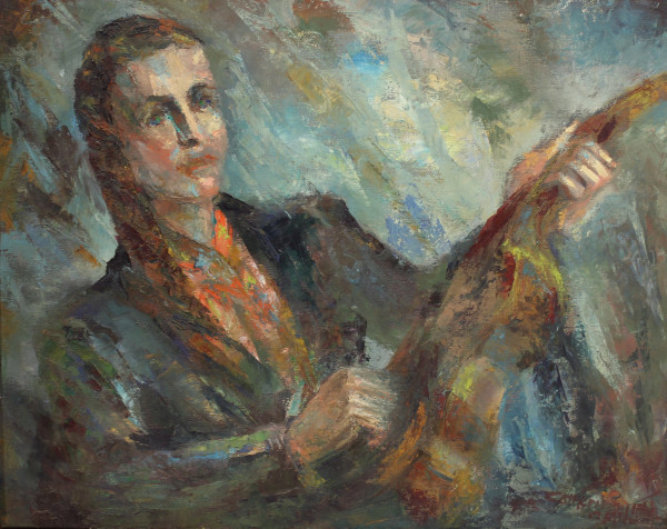 Woman & Mandolin by Catherine Smith