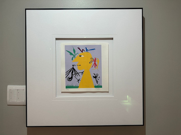 Yellow head with birds by Walter Battis