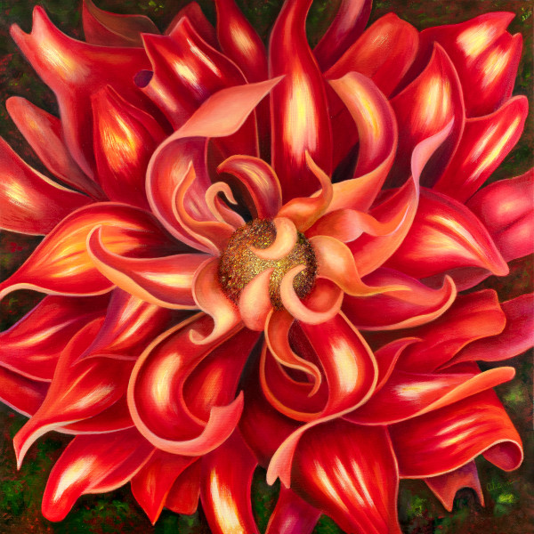 Passion - Red Dahlia by Mary Ahern