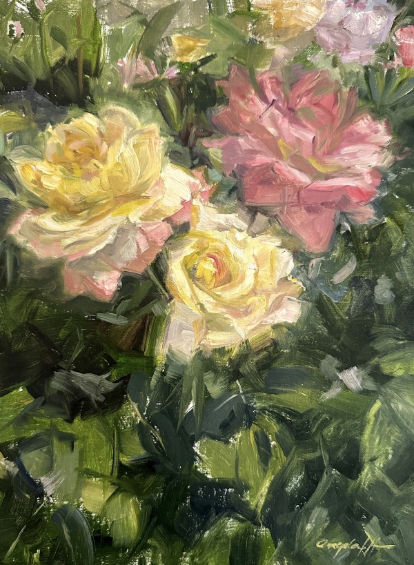 Among The Rose Garden by Angela Tommaso Hellman - Fine Art
