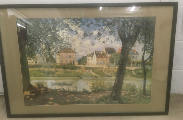 Village on the Banks of the Seine (Reproduction) by Alfred Sisley
