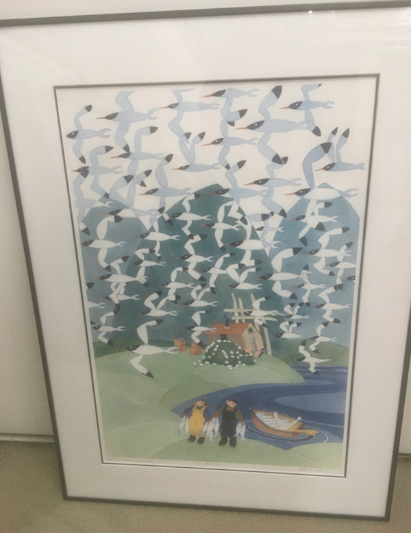 Arctic Terns and Dry Bay by Rie Munoz