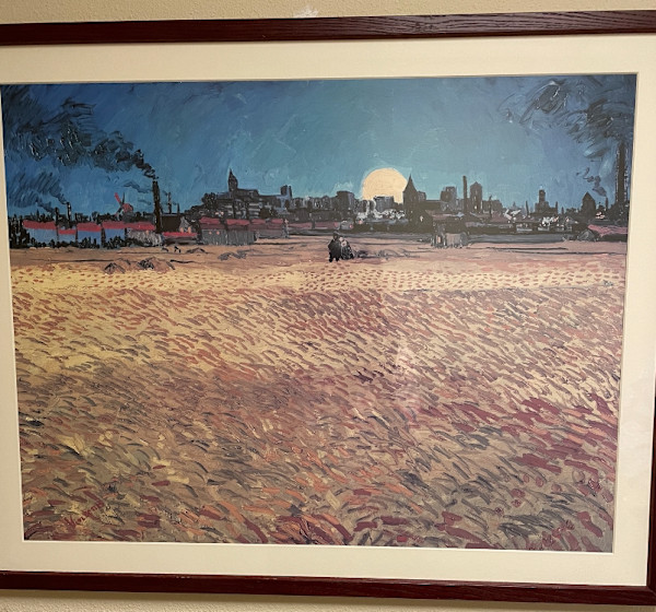 Summer Evening, Wheatfield with Setting Sun (Reproduction) by Vincent Van Gogh, Image 1.