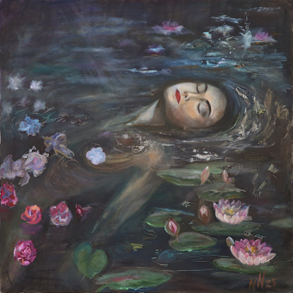 Floating under Fullmoon by Natascha Nigg Art