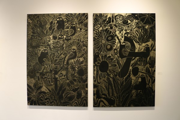Love Garden Series ‘Appetites Of The Birds’ No. 1 & No.2 Diptych by Skip Hill