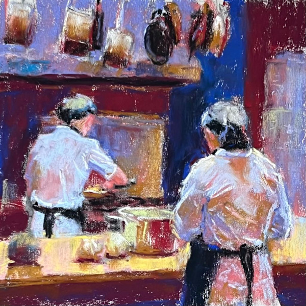 Prepping dinner at the Rio Chirripo Lodge, Costa Rica by Gail Sibley