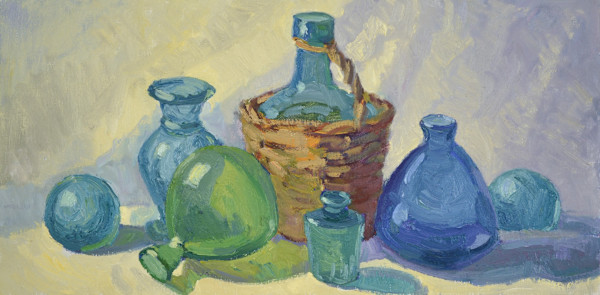 Bottles, Blue and Green by David  A. Williams, Image 1.