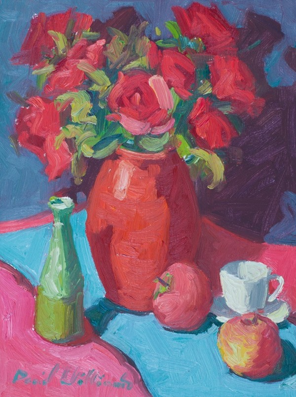 Roses Red and Teal by David  A. Williams, Image 1.