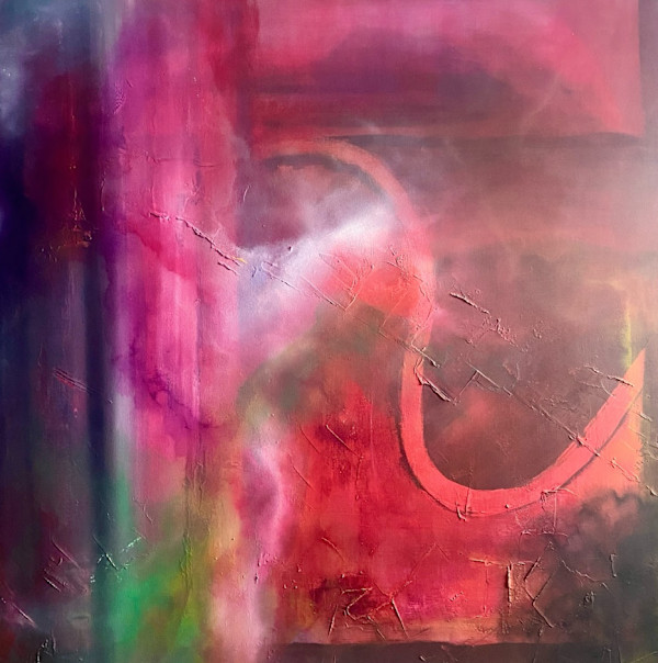 Behind Closed Doors, 2024 (36x36) by Lulu Fall