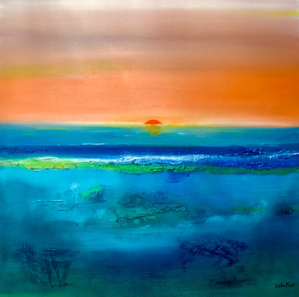 She Is Sunrise, 2023 (24x24) by Lulu Fall