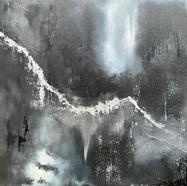 Black Monochrome - Envelop, 2023 (24x24) by Lulu Fall