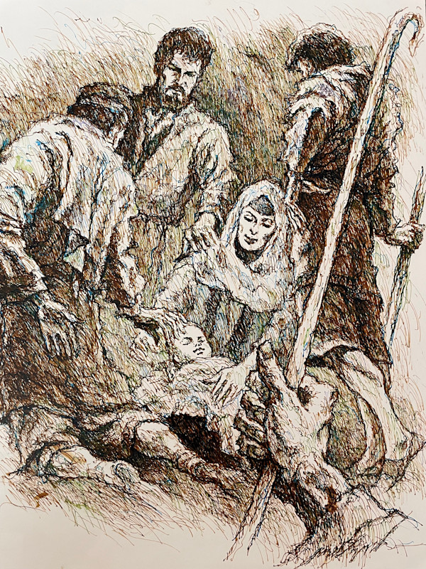 Visit of the Bethlehem Shepherds by Larry Prestwich, Image 1.