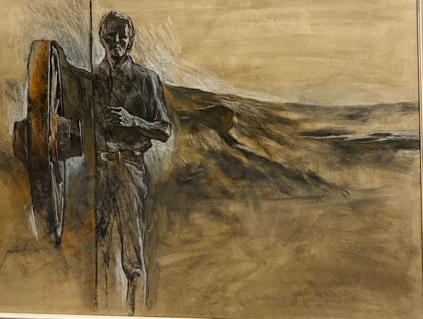 Figure, Landscape & Wagon Wheel by Larry Prestwich, Image 1.