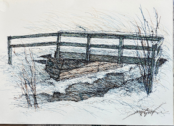 Winter Bridge in Pioneer Park by Larry Prestwich, Image 1.
