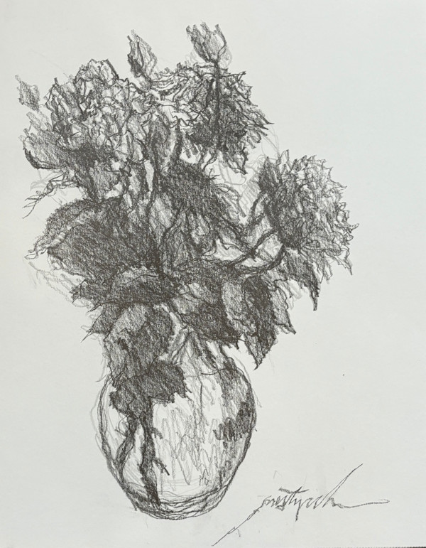 Floral Arrangement in Pencil by Larry Prestwich, Image 1.