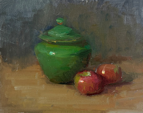 Apples and  Provencal Pot by Patricia Nebbeling