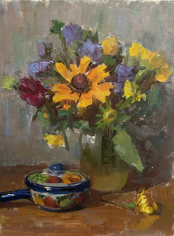 Flowers and Mexican Pot by Patricia Nebbeling