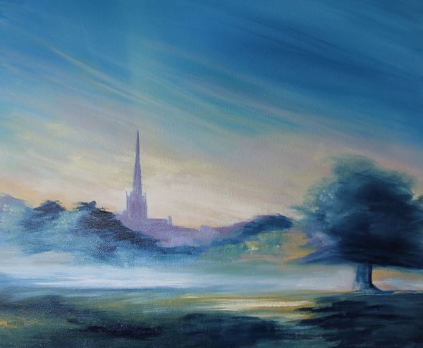 Cathedral in the morning mist by Louise Luton