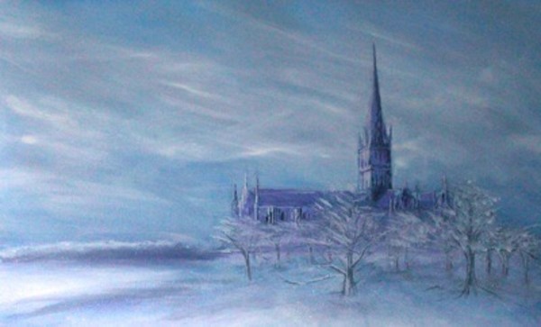 Cathedral in the snow by Louise Luton