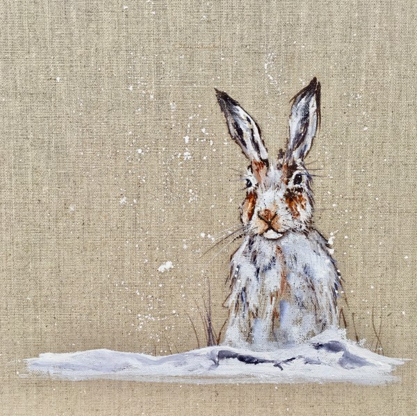 Snowy hare by Louise Luton
