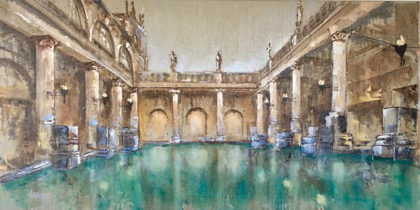 Dusk at the Roman Baths by Louise Luton