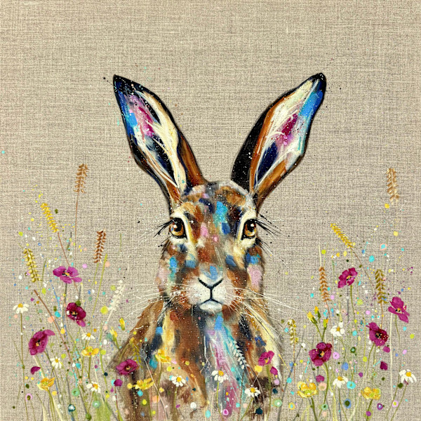 Flower meadow Hare by Louise Luton, Image 1.