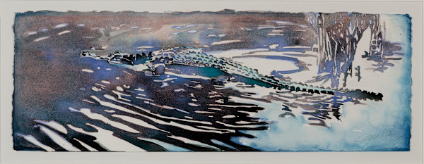 Unknown(alligator swimming in water) by Carol Carter