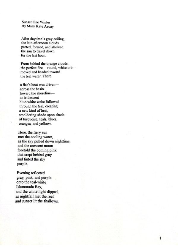 Poetry Submission by Mary Kate Azcuy
