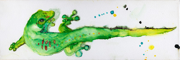 Gecko (vertical) by Tina Ah Puck