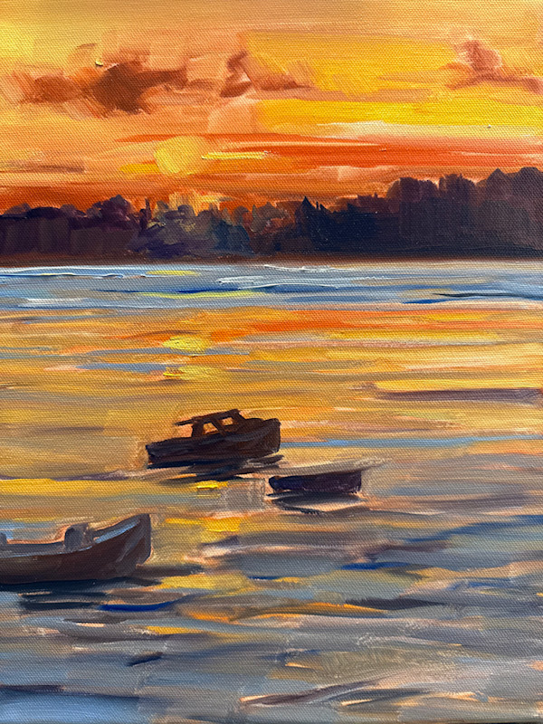 Sunset on Long Island Maine by Rachel Houlihan