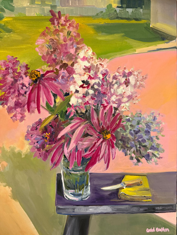 Backyard Flowers in Pink by Rachel Houlihan, Image 1.