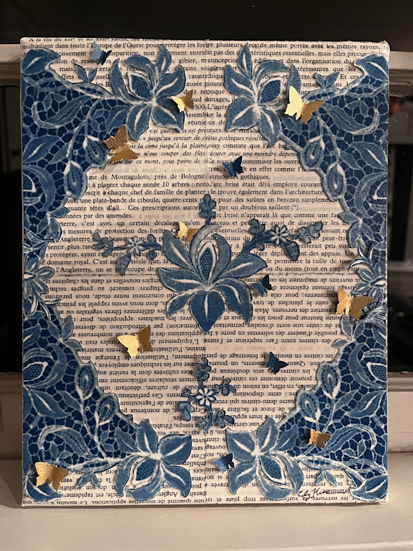 Lace and Butterfly Collage by Emily Ruffner Hillhouse, Image 3.