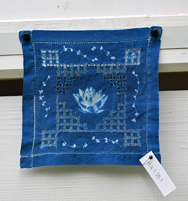 Water Lily on Linen by Emily Hillhouse