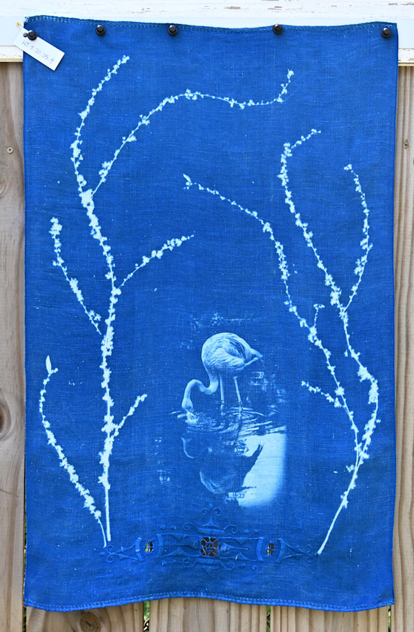 Flamingo Hand Towel by Emily Ruffner Hillhouse, Image 1.