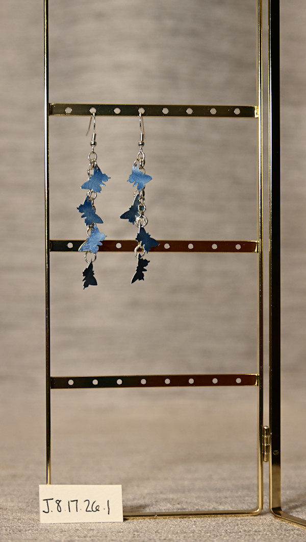 Stacked Silver Butterfly Earrings by Emily Ruffner Hillhouse, Image 4.