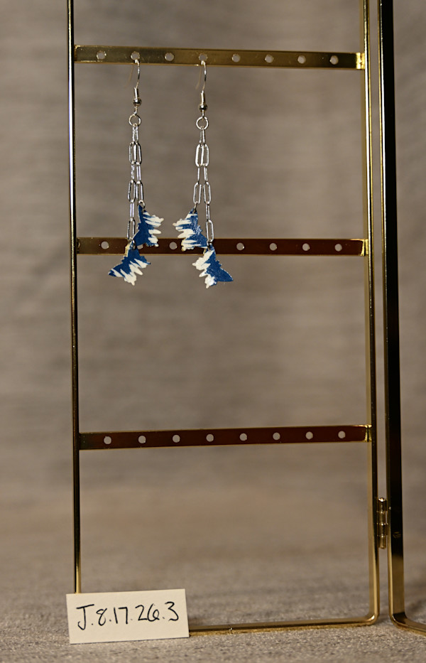 Double Silver Chain Butterfly Earrings by Emily Ruffner Hillhouse, Image 7.