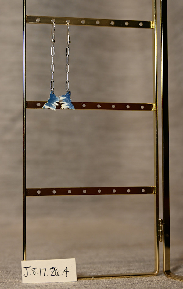Single Silver Chain Butterfly Earrings by Emily Ruffner Hillhouse, Image 8.