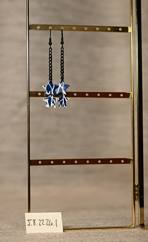 Double Black Chain Star Earrings by Emily Ruffner Hillhouse, Image 8.