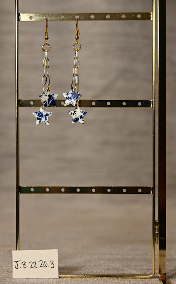 Double Gold Chain Star Earrings by Emily Ruffner Hillhouse, Image 9.